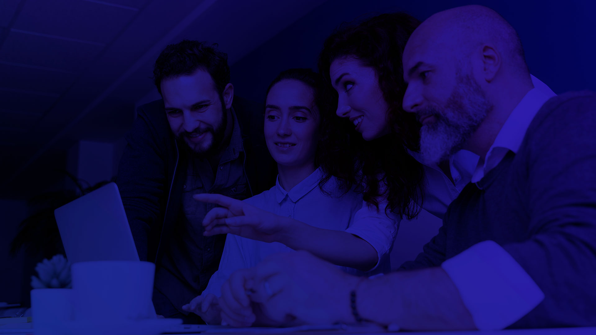 Professional investment team working together